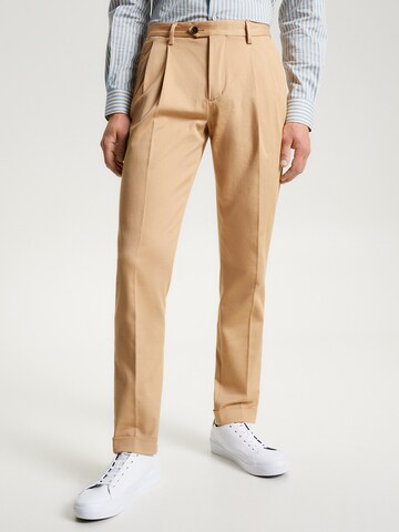 TOMMY HILFIGER Tapered Pleated Pants 'Hampton' in Beige: front