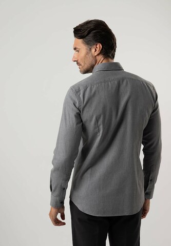 Black Label Shirt Regular Fit Businesshemd 'MELANGE' in Grau
