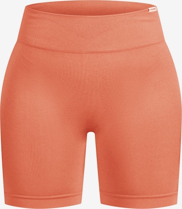 Skinny Pantalon de sport Smilodox en marron : devant