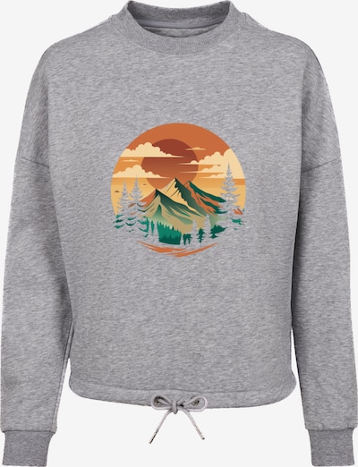 F4NT4STIC Sweatshirt 'Sonnenuntergang Berglandschaft' in braun / grau / grün, Produktansicht