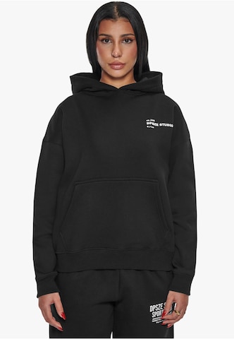 DropsizeSweater majica - crna boja: prednji dio