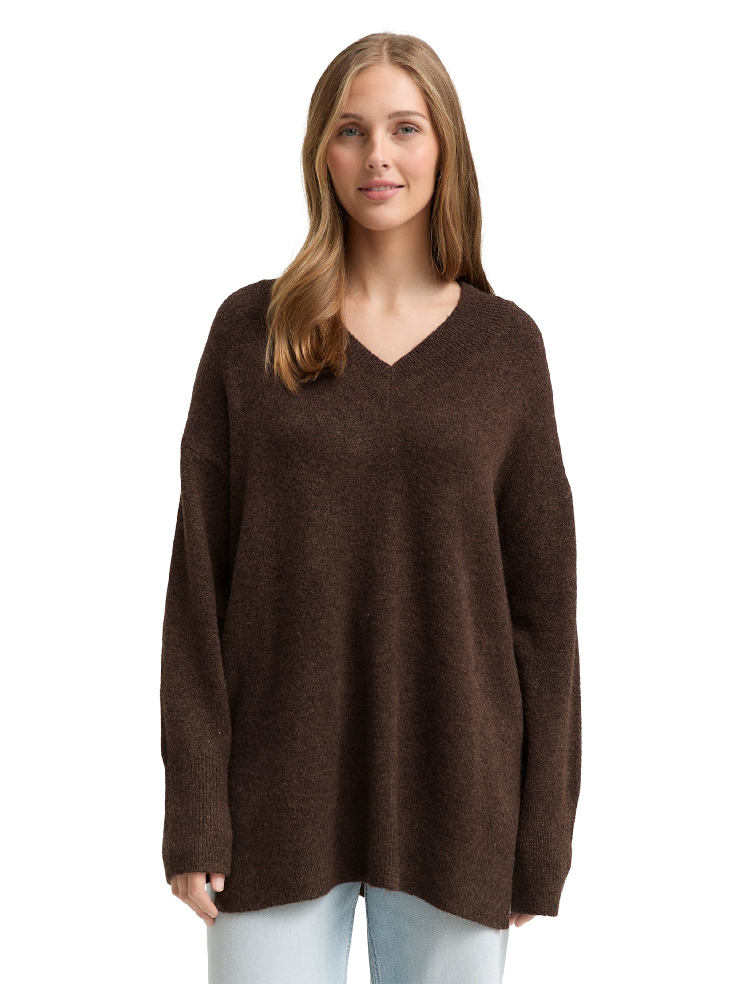 TOM TAILOR DENIM Pullover in Braun: Vorderseite