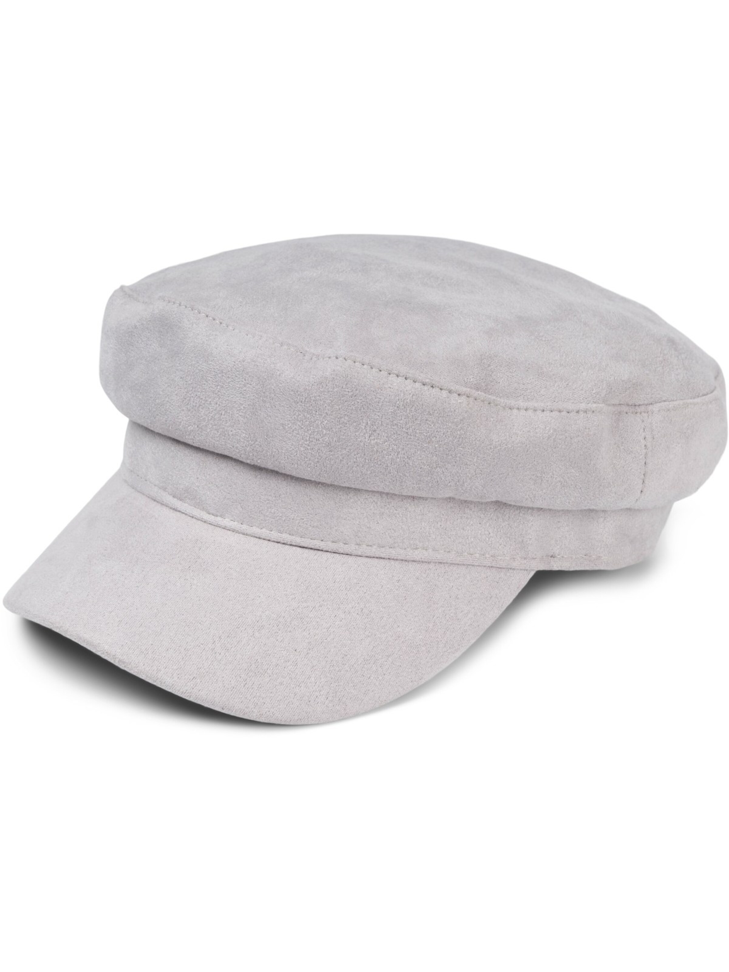 styleBREAKER Beanie 'Ballonmütze Einfarbig Veloursleder Optik' in Grey: front