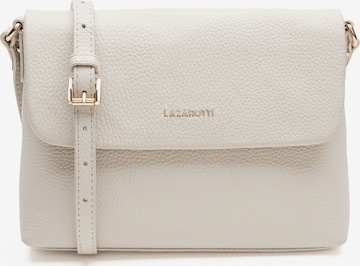 Borsa a tracolla 'Bologna Leather' di Lazarotti in bianco: frontale