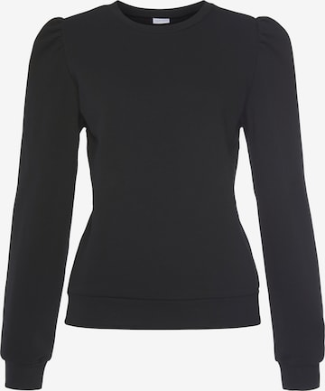 LASCANA Sweatshirt in Zwart: voorkant