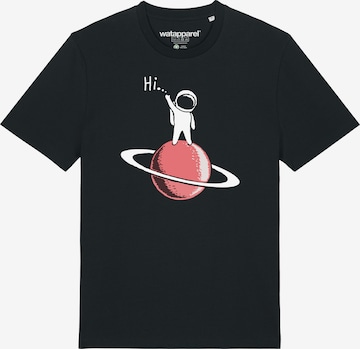 Watapparel T-Shirt ' Astronaut says Hi ' in Schwarz: Vorderseite
