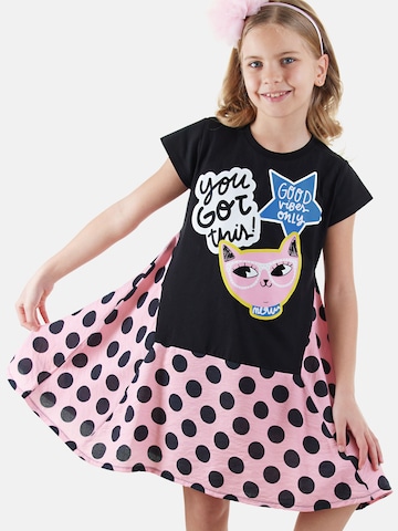 Denokids Jurk 'Cool Kitty' in Roze: voorkant