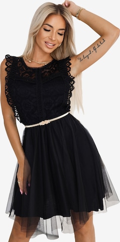 Numoco Summer Dress 'Minikleid Greta' in Black: front