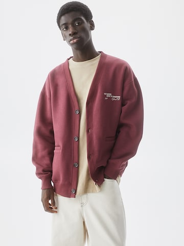 Veste de survêtement Pull&Bear en rouge : devant