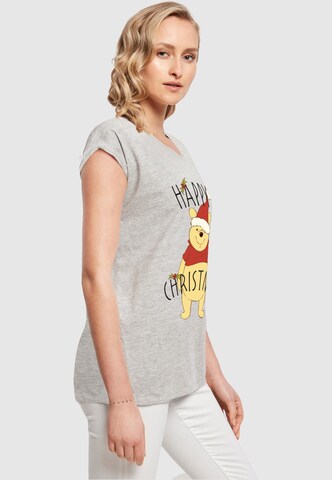 ABSOLUTE CULT Shirt 'Winnie The Pooh - Happy Christmas Holly' in Grey