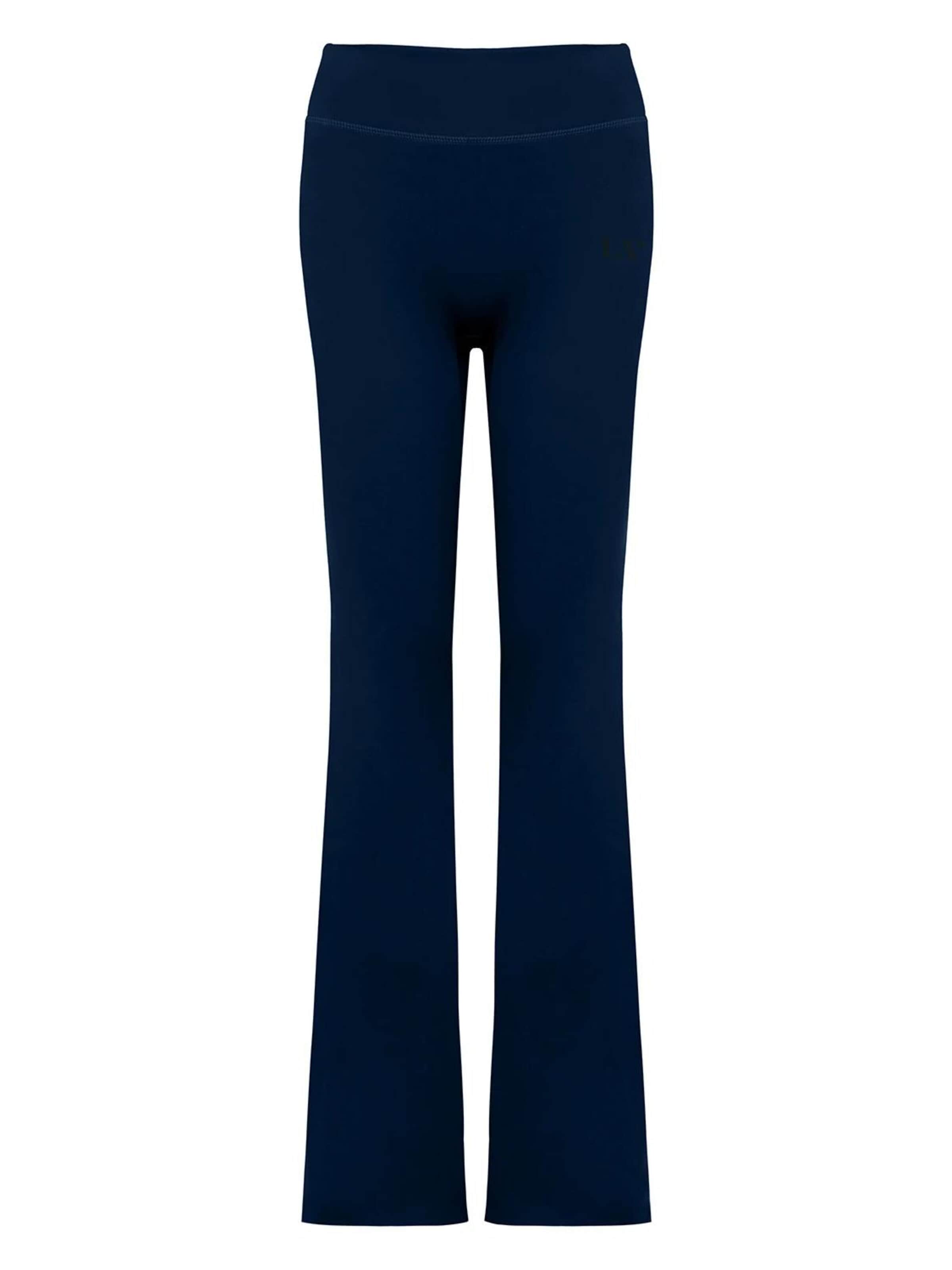 La V Flared Sports trousers 'Flared sportlegging Fleur' in Blue: front