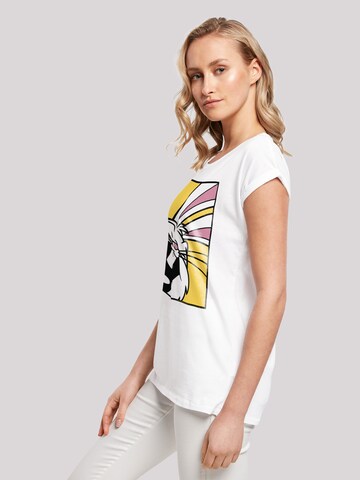F4NT4STIC Shirt 'Looney Tunes Bugs Bunny Laughing' in White