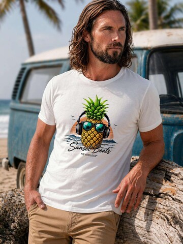 Neverless Shirt 'Sunset Beats' in White