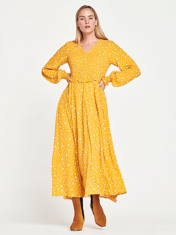 Thought - Vestido 'Kismet' em amarelo: frente