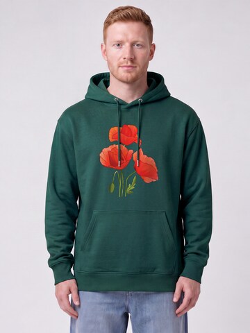 Sweat-shirt 'Poppy Flowers' Watapparel en vert : devant