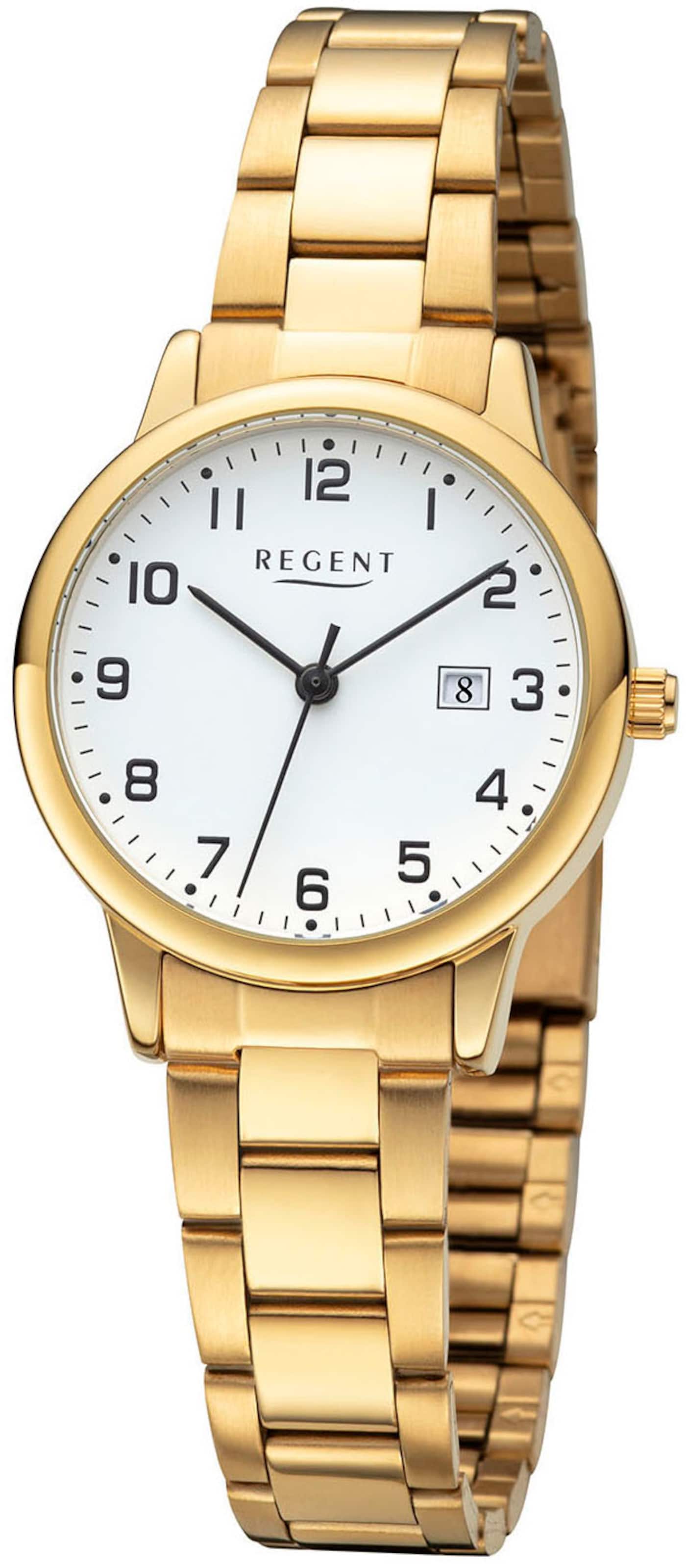 REGENT Analoguhr in Gold: Vorderseite