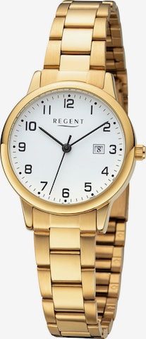 REGENT Analoguhr in Gold: Vorderseite