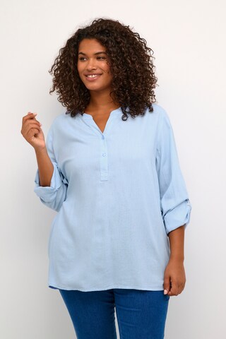 KAFFE CURVE Blouse 'Mille' in Blauw: voorkant