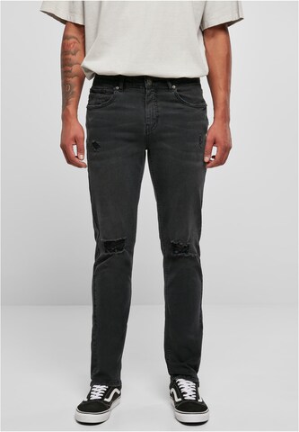 Urban Classics Slimfit Jeans in Zwart: voorkant