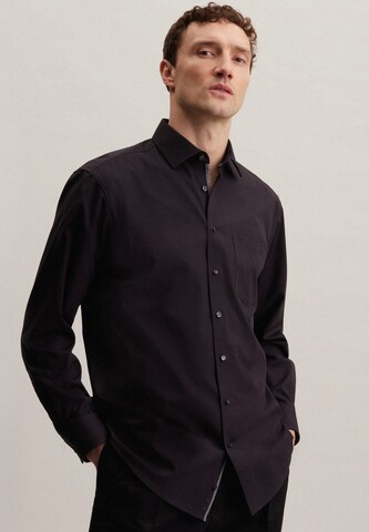 SEIDENSTICKER Regular fit Business Shirt ' Comfort ' in Black: front