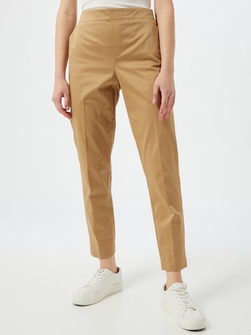 MOS MOSH Regular Pleated Pants in Beige: front