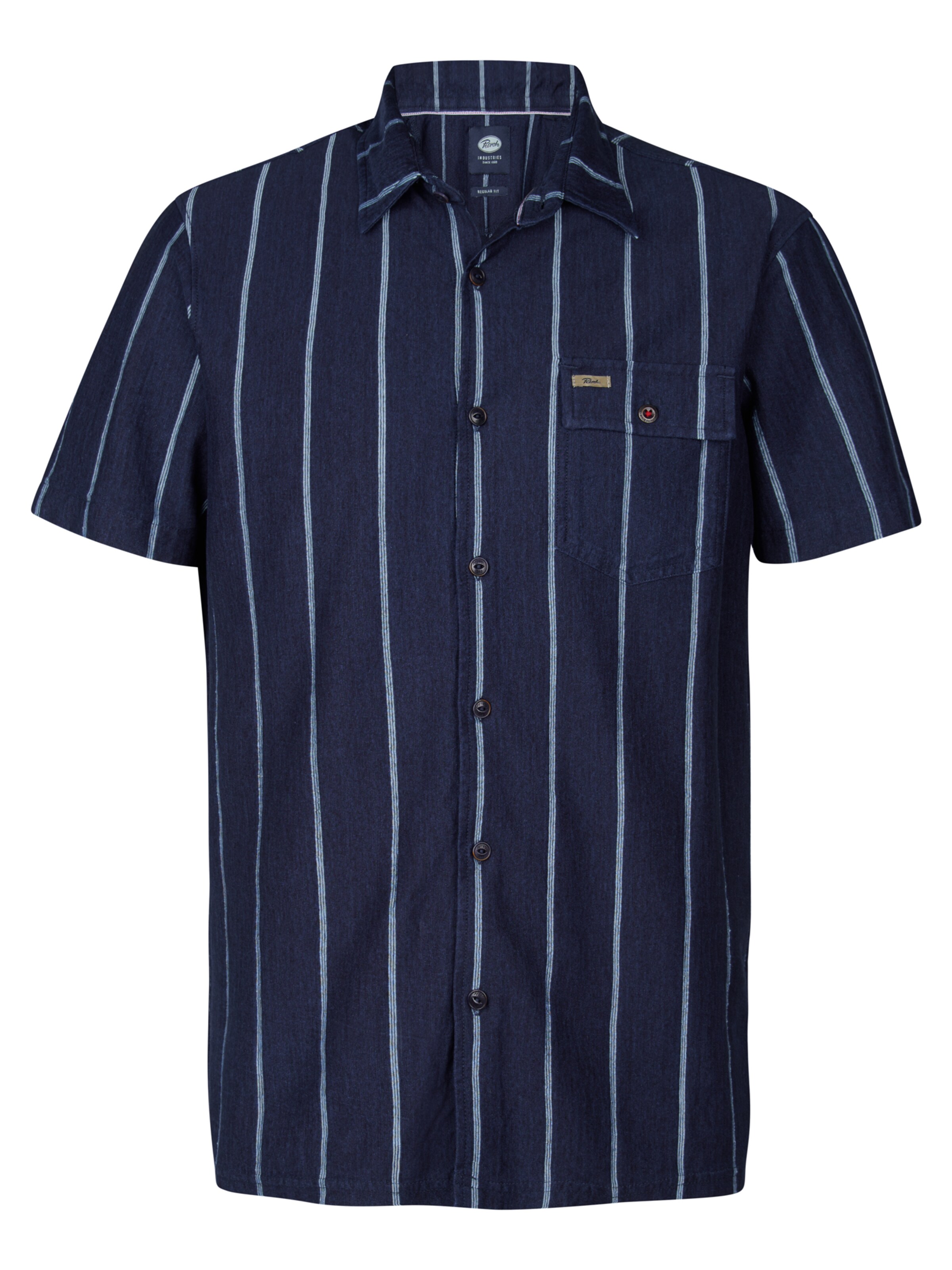 Petrol Industries Regular fit Overhemd 'Tealstone' in Blauw: voorkant