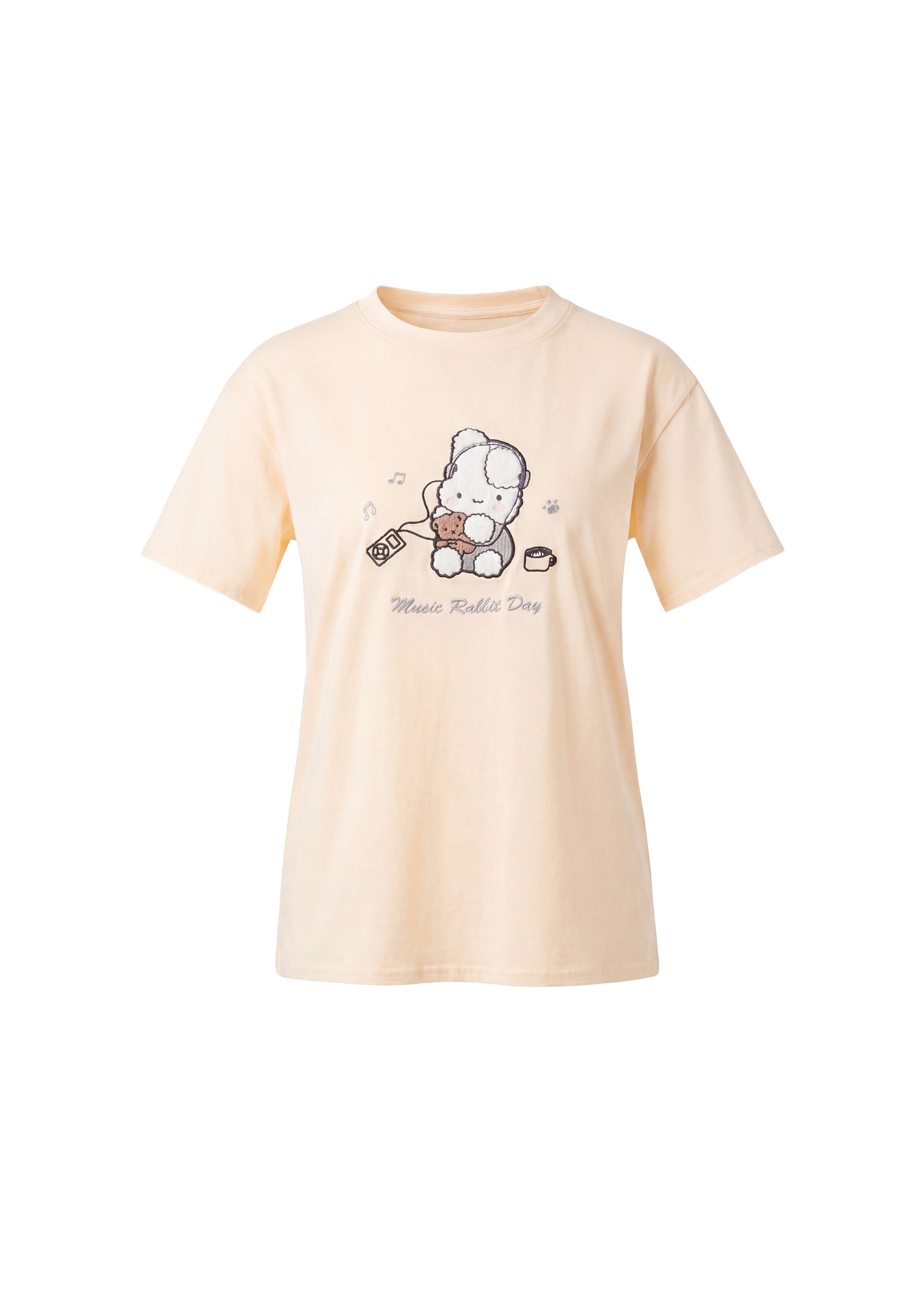 MYMO Camisa 'Pop' em S em mocha / alperce / preto / branco, Vista do artigo