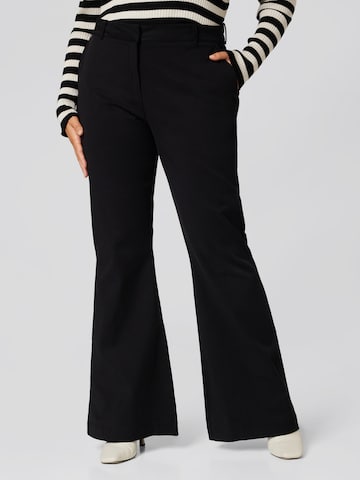 A LOT LESS Flared Pants 'CORA' in Black: front