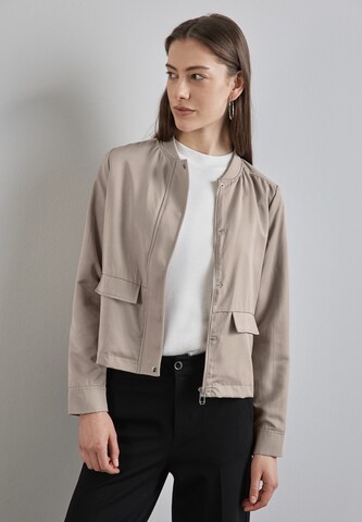 STREET ONE Satin-Blouson in Beige: Vorderseite