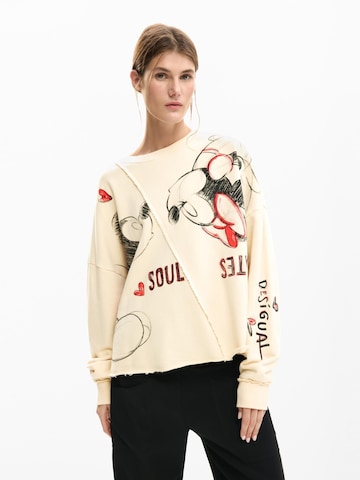 Desigual Tréning póló 'Mickey and Minnie Mouse™' - bézs: elől