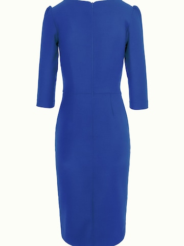 AVENUE N°29 Jurk 'Rounded Neckline Midi Dress With Front Slit' in Blauw