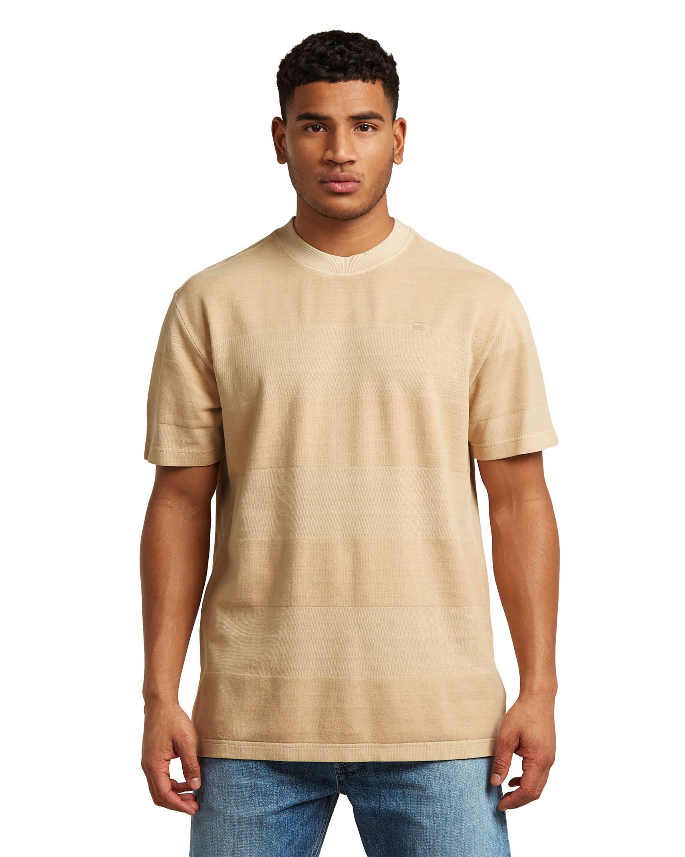 G-STAR Shirt 'Washed Jacquard T-Shirt' in Beige: front