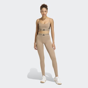 ADIDAS PERFORMANCE Skinny Sporthose in Beige