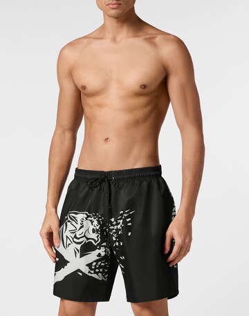 Pantaloncini da bagno di Plein Sport in nero: frontale