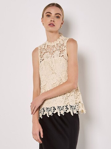 Apricot Guipure Lace Top ' ' in Beige