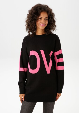 Aniston CASUAL Pullover in Schwarz: Vorderseite