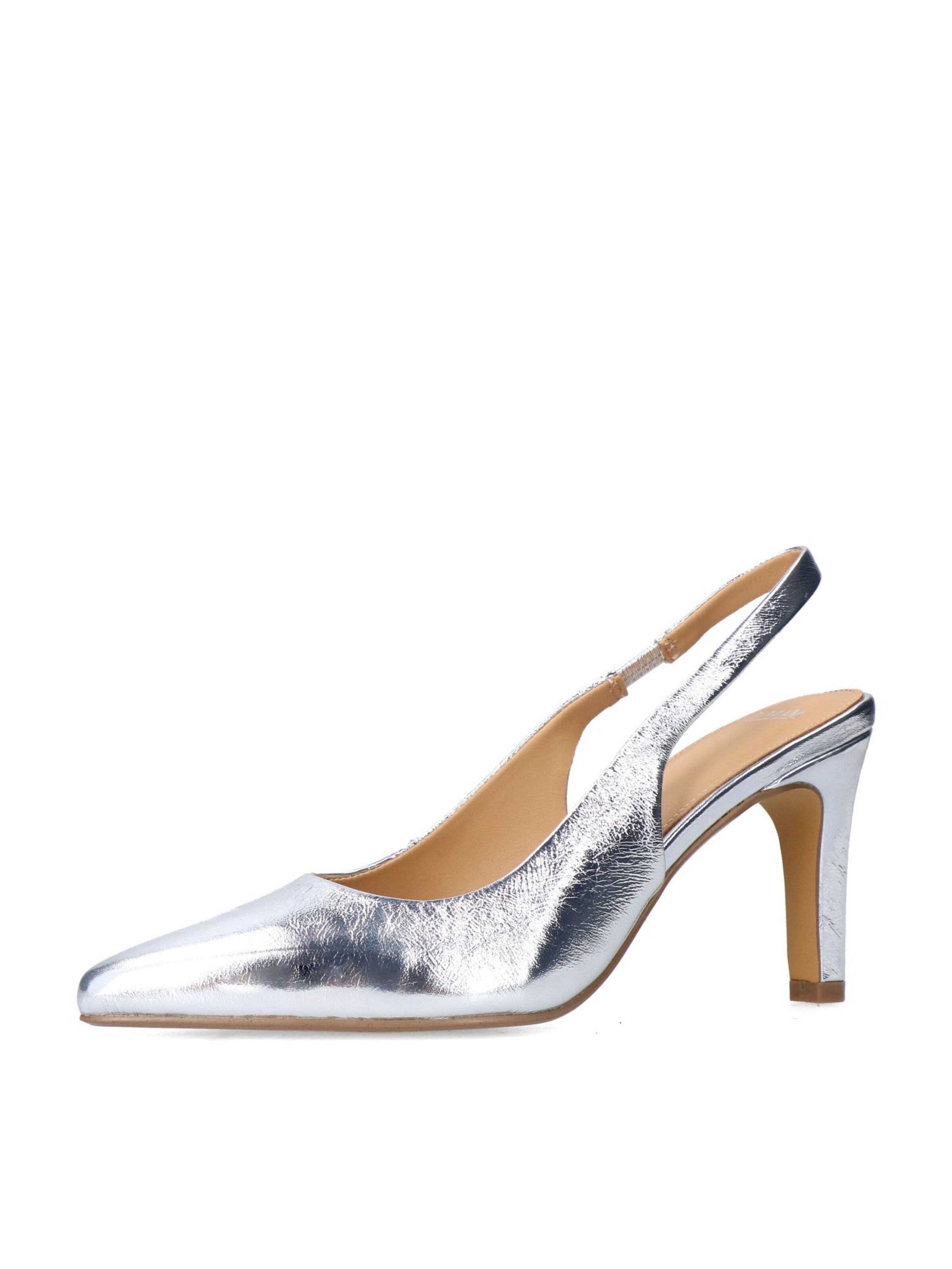 Escarpins à bride arrière MANFIELD en argent : devant