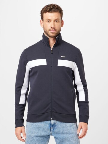 BOSS Bluza rozpinana 'Skaz 1' w kolorze niebieski: przód