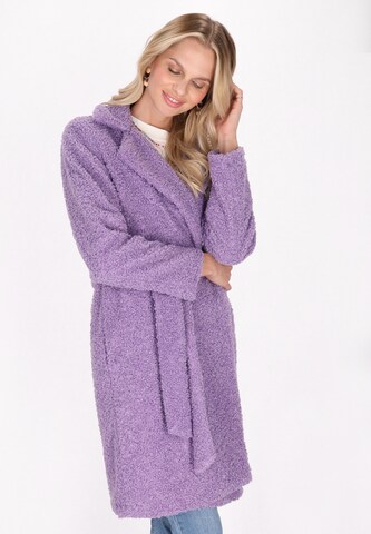 IZIA Between-seasons coat in Purple: front