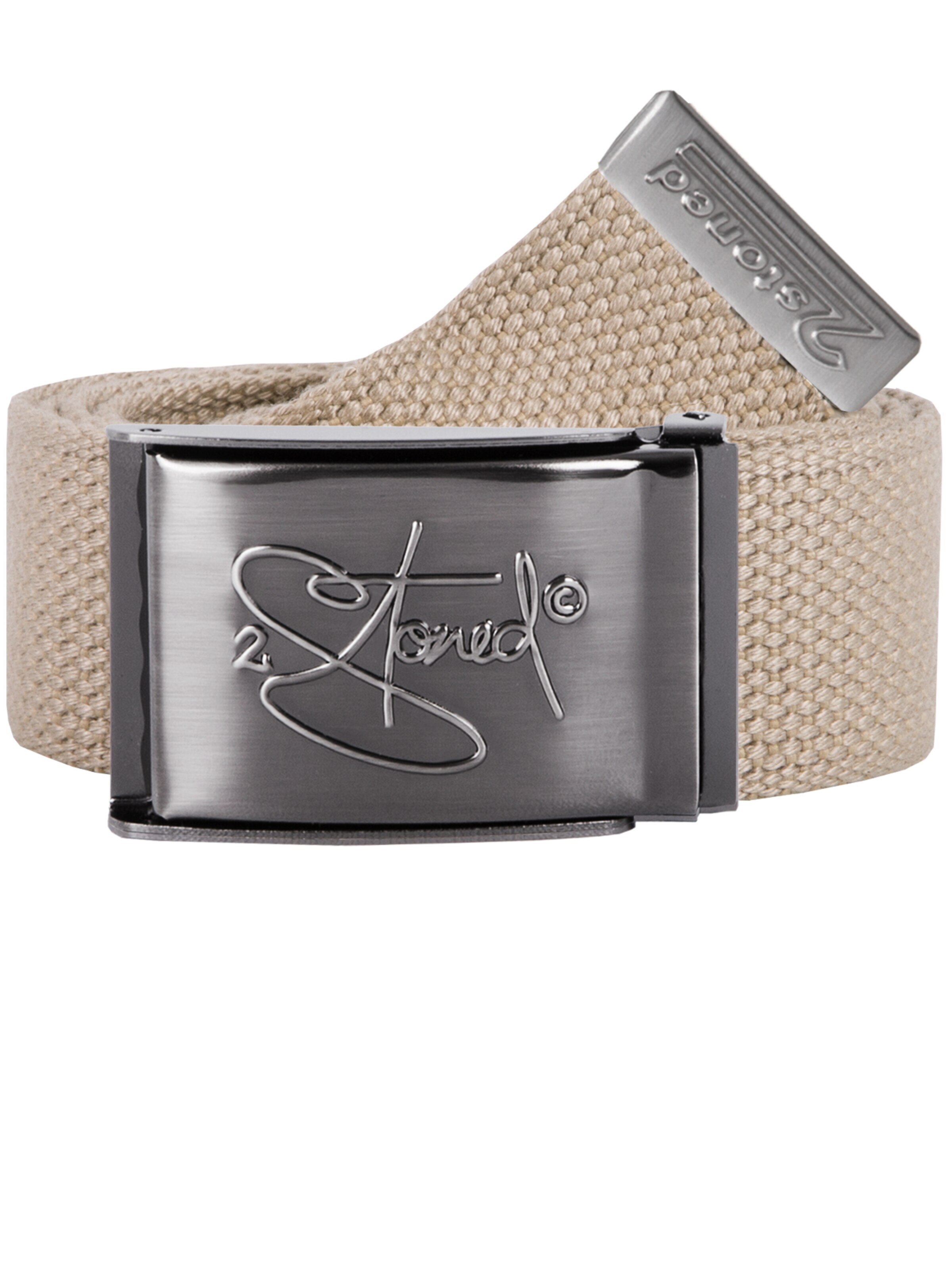 2Stoned Gürtel 'Classic Matt Embossed'‌‌‌‌‌‌ in Beige: Vorderseite