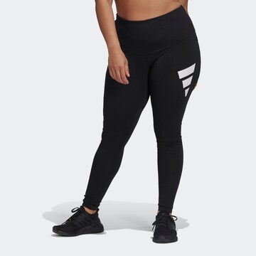 Skinny Pantaloni sport de la ADIDAS SPORTSWEAR pe negru: față