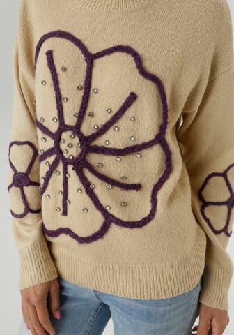 Aniston SELECTED Sweater 'Fm' in Beige