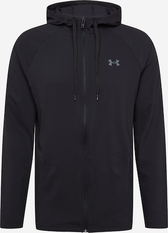 UNDER ARMOUR Training Jacket 'Perforated' in Black: front