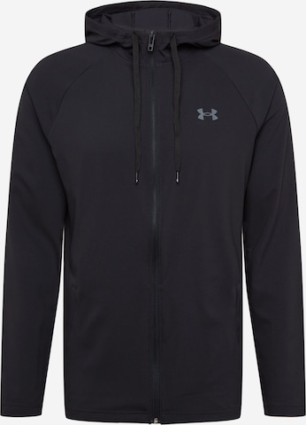 UNDER ARMOUR Training jacket 'Perforated' in Black: front