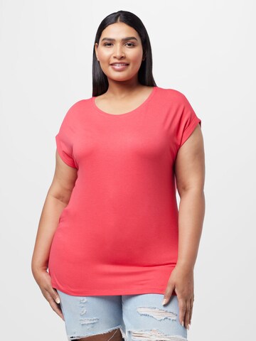 T-shirt 'Tantie' ONLY Carmakoma en rouge : devant