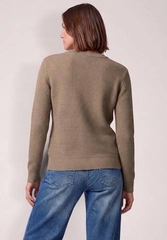 CECIL Pullover mit Rundhals und Struktur in Braun