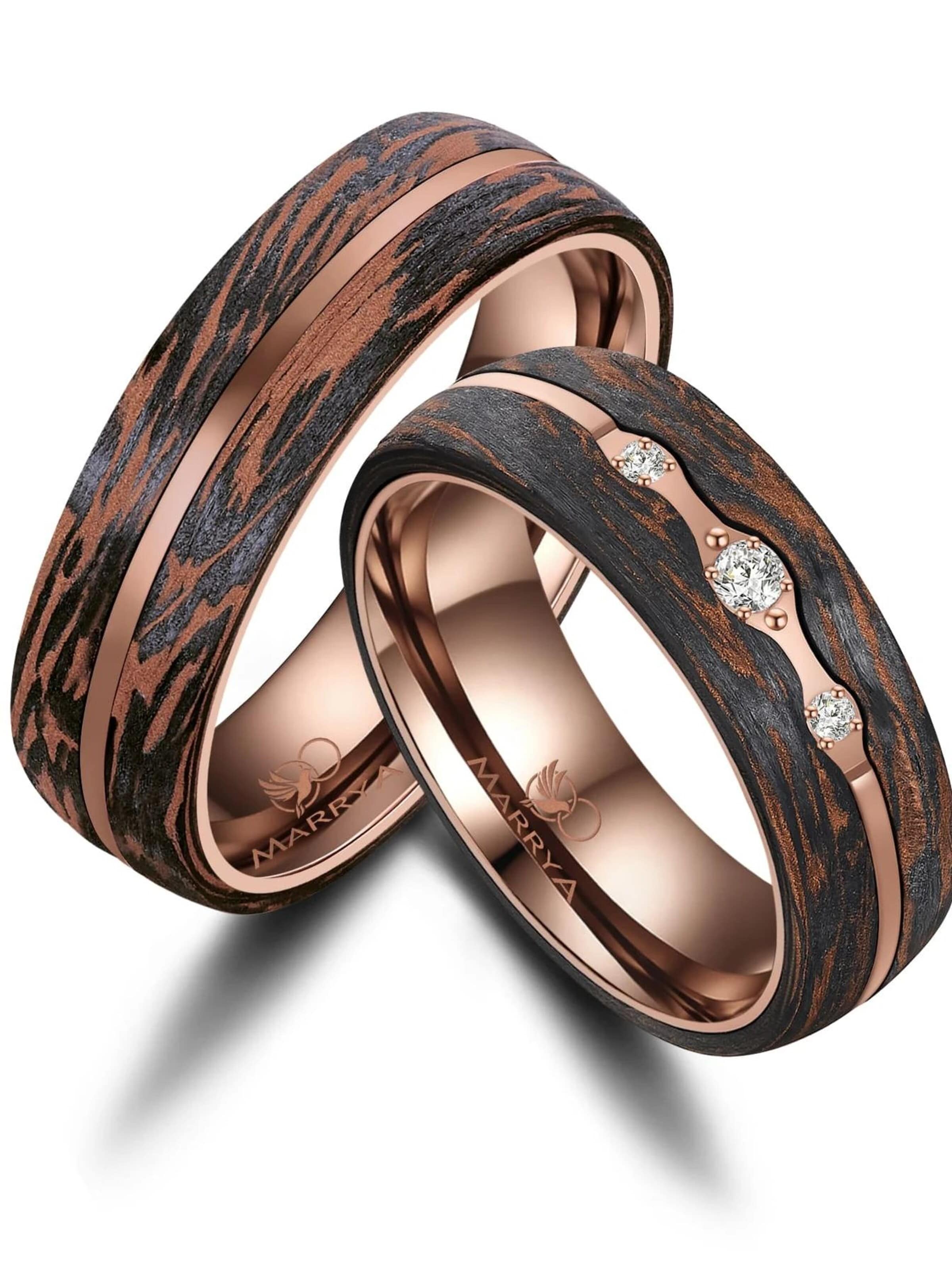 MARRYA Ring 'MARRYA Ehering CB-02 Carbon-Bronze' in Bruin