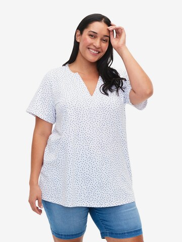 Zizzi - Camisa 'EDORIT' em branco: frente