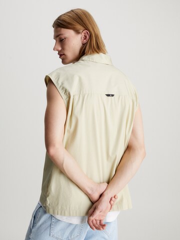 Calvin Klein Jeans Regular fit Button Up Shirt in Beige