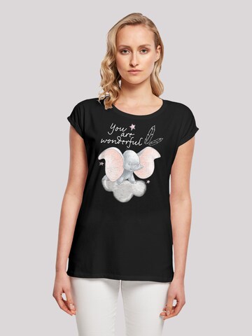 F4NT4STIC Shirt 'Disney Dumbo' in Zwart: voorkant